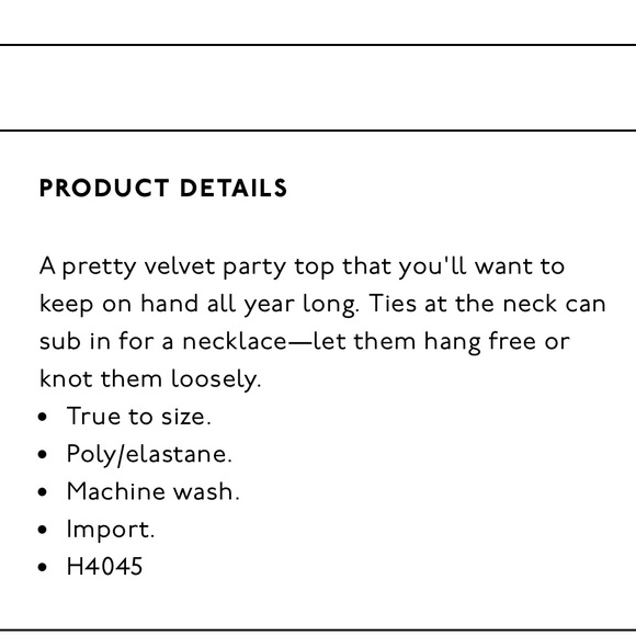 Madewell Velvet Tie Neck Top Small - Picture 4 of 7